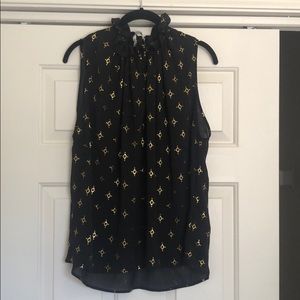 Black tank with gold design